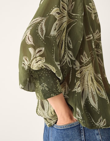 Monsoon Leona Leaf Print Blouse