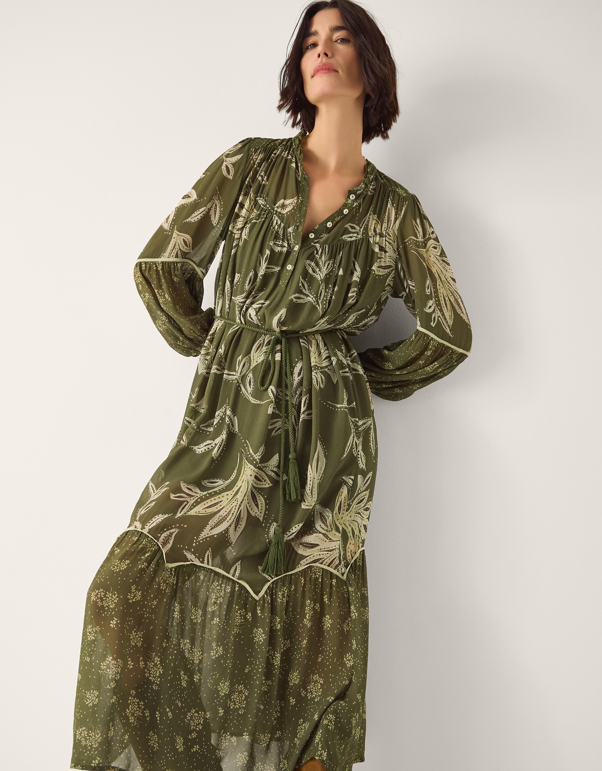 New In - Monsoon Leona Long Sleeve Midi Dress