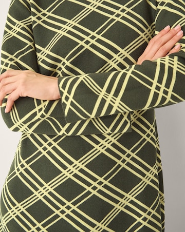 Monsoon Claudia Check Knit Midi Dress