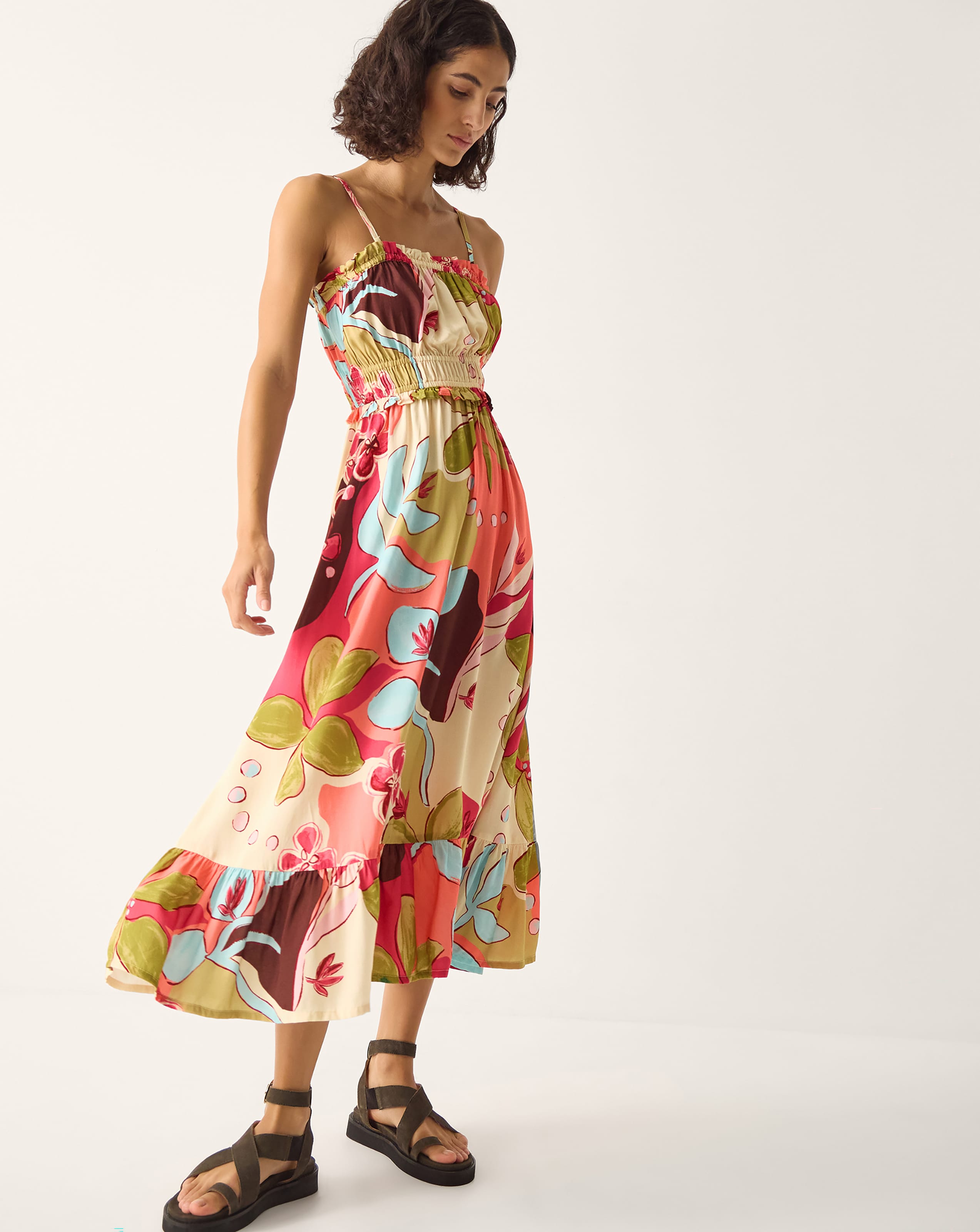 New In - Monsoon Iris Floral Bandeau Midi Dress