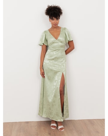 Maya Deluxe Jacquard Fabric Dress