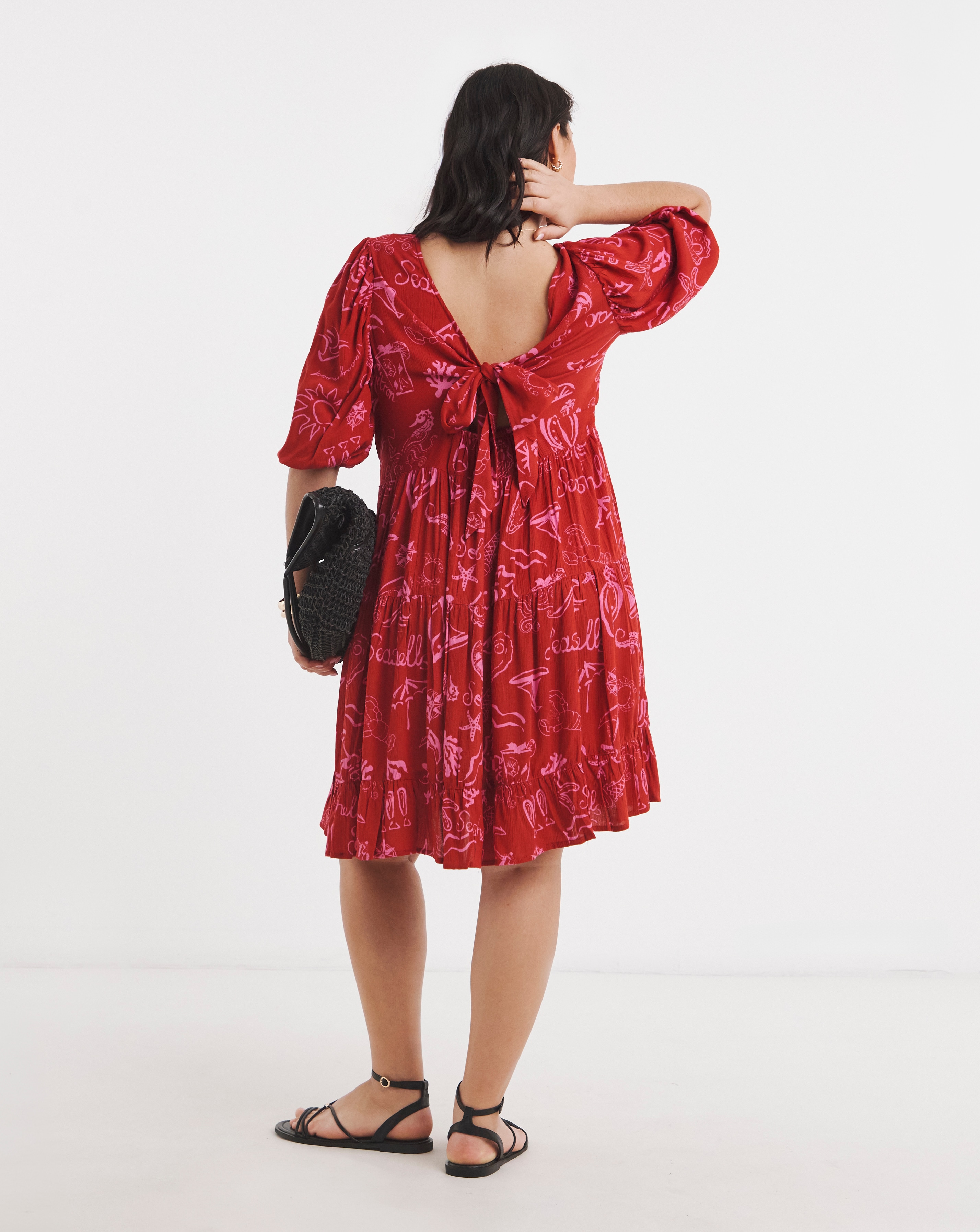 New In - Crinkle Printed Skater Dress