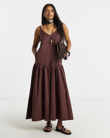 Cotton Drop Waist Dress