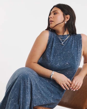 Trapeze Acid Wash Maxi Dress