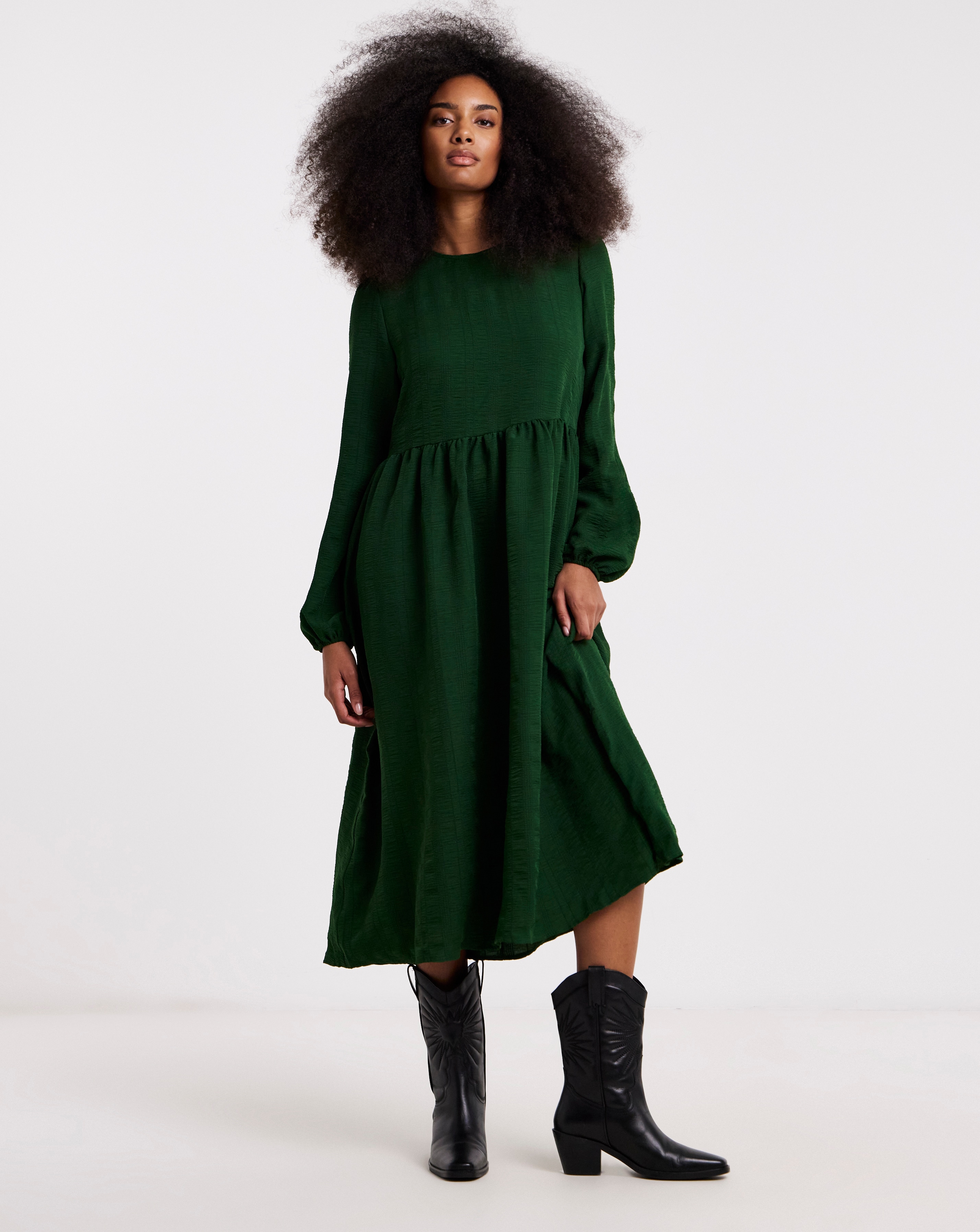 New In - Textured Pocket Midi Dress