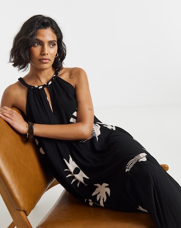 Crinkle Trapeze Maxi Dress