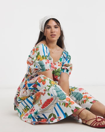 Cotton Drop Waist Dress