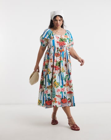 Cotton Drop Waist Dress