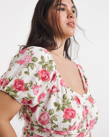 Floral Waist Detail Midi Dress