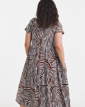 Zebra Print Supersoft Midi Dress With Pockets
