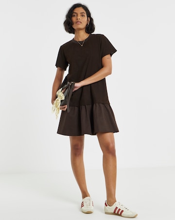 Simply Be Cord Hybrid Short Sleeve Mini T-Shirt Dress