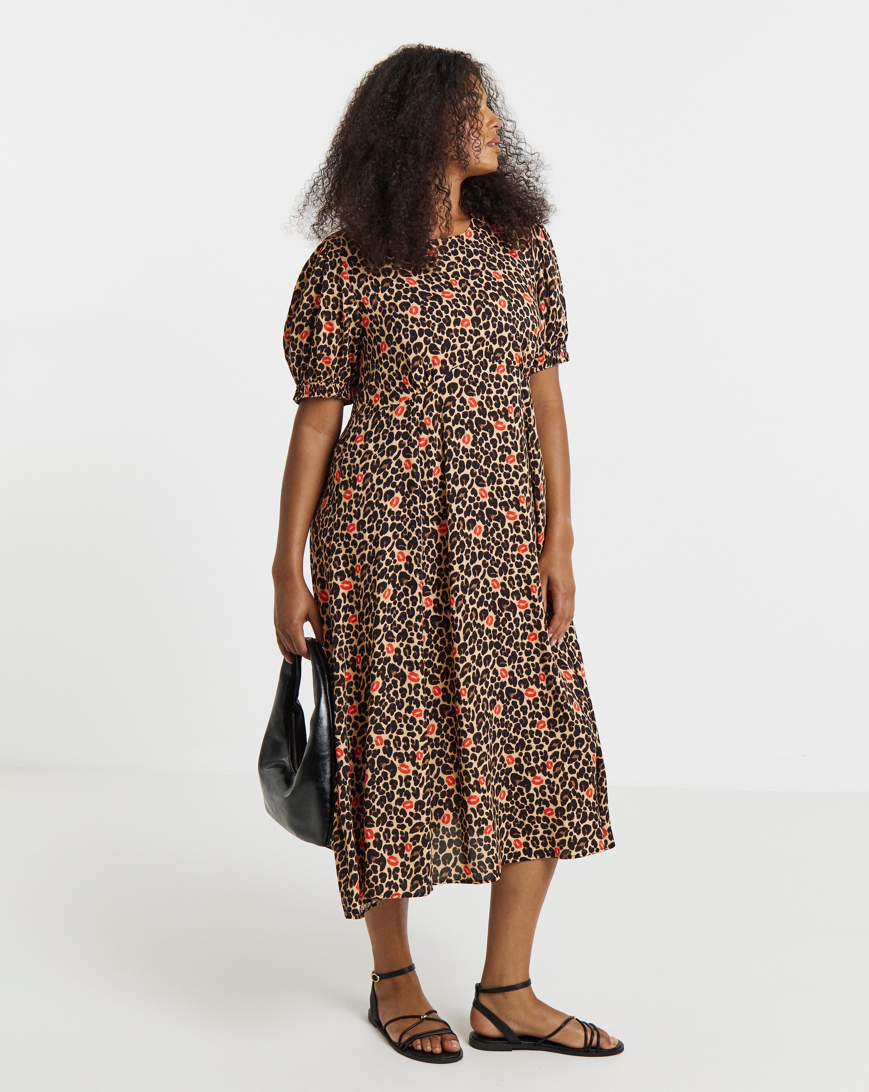 New In - Printed Viscose Midi Dress