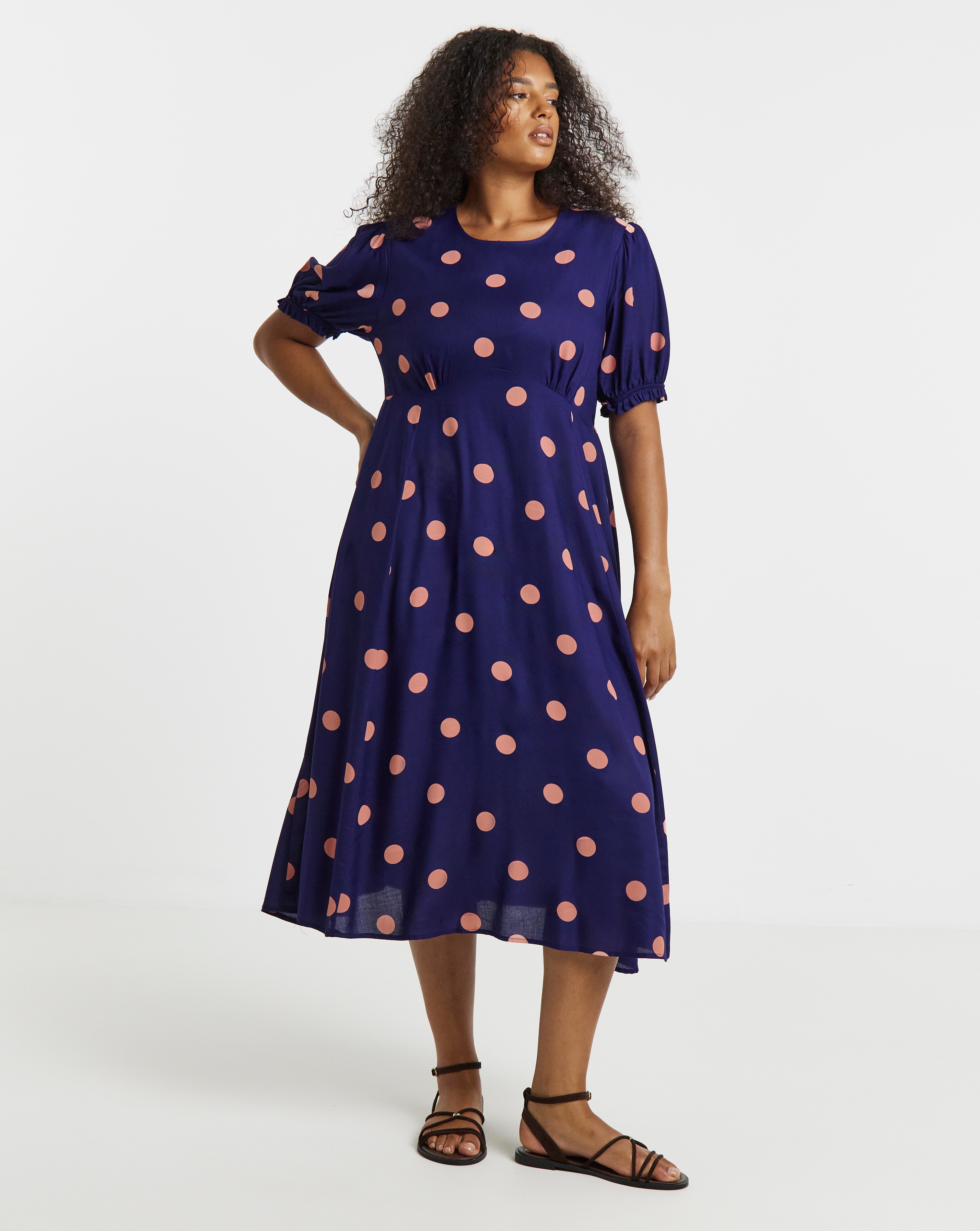 New In - Printed Viscose Midi Dress
