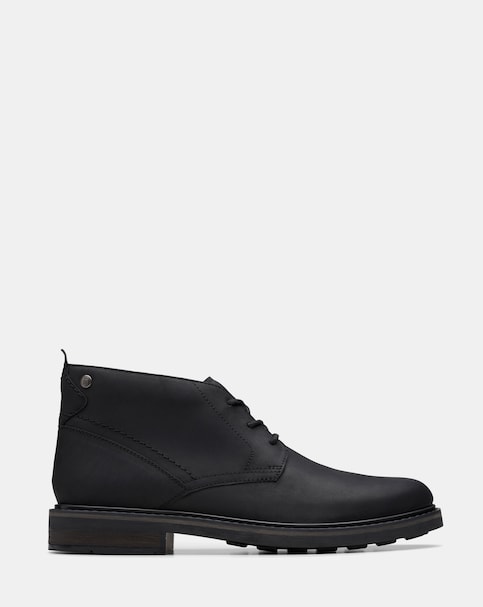 New In - Clarks Newford Mid Leather Boot - Black