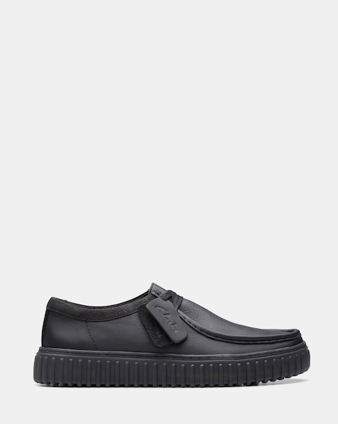 New In - Clarks Torhill Lo Leather Shoe - Black