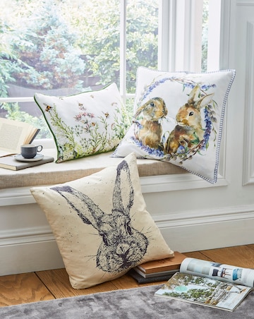 Rabbit Sketch Cushion Cover