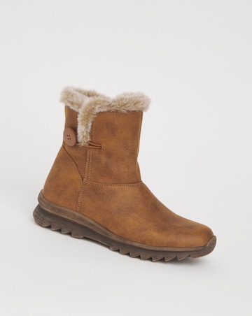 Cushion Walk Button Winter Boot Wide E Fit