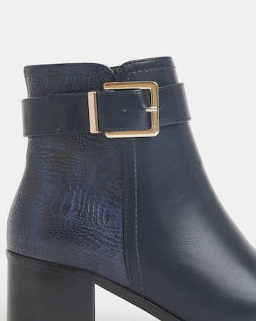 Cushion Walk Block Heel Buckle Boot Wide E Fit