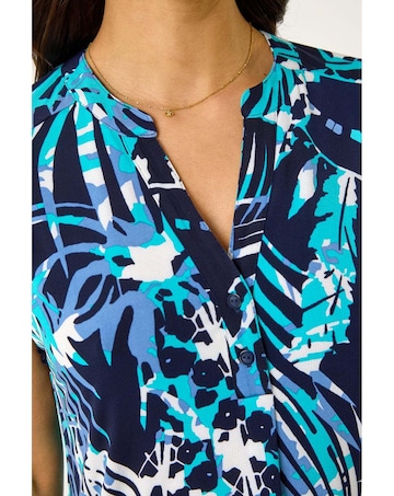 Roman Textured Abstract Print Top