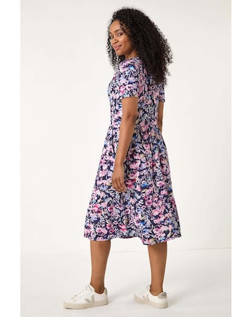 Roman Petite Floral Pocket Midi Dress