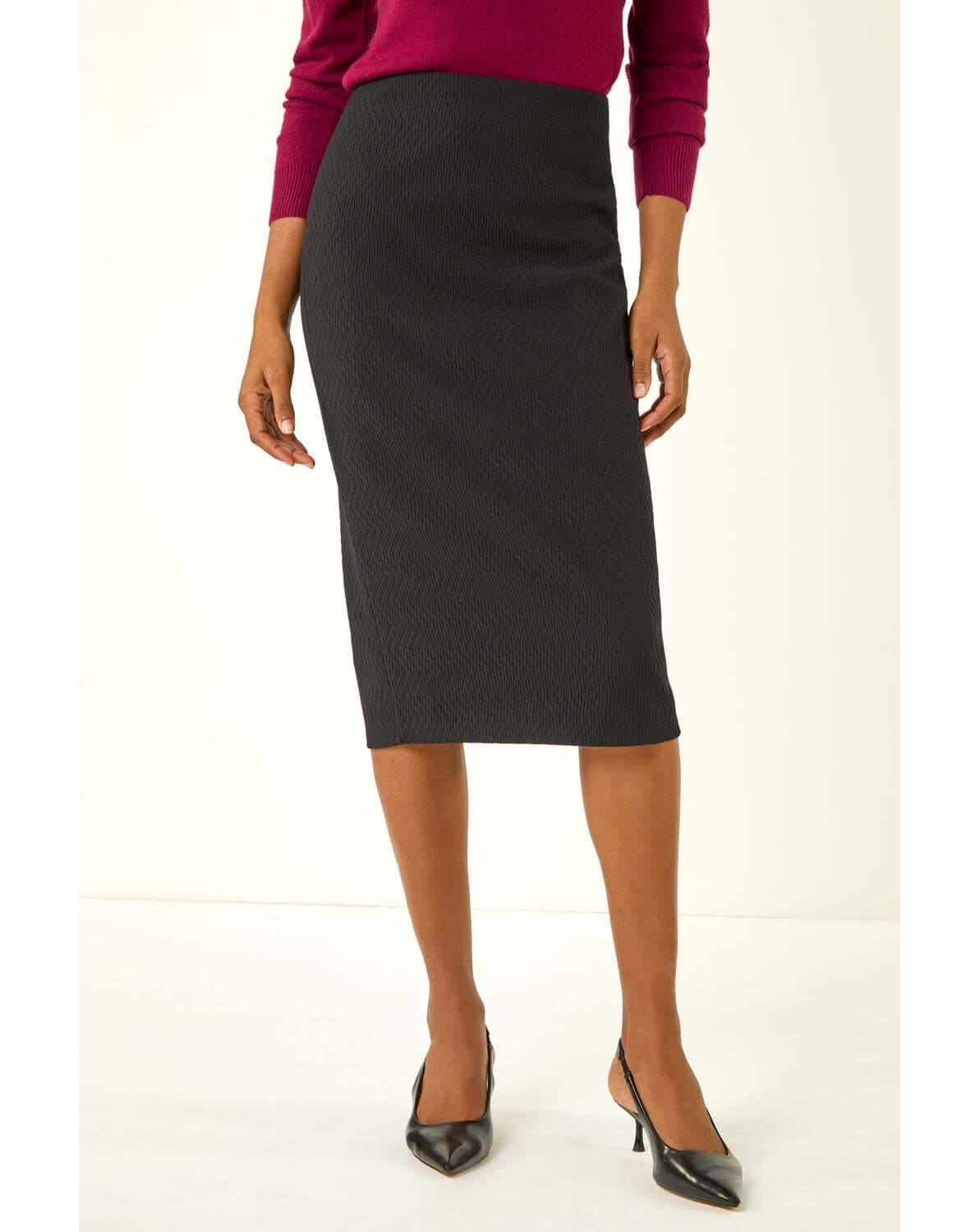 New In - Roman Jersey Elastic Waist Pencil Skirt