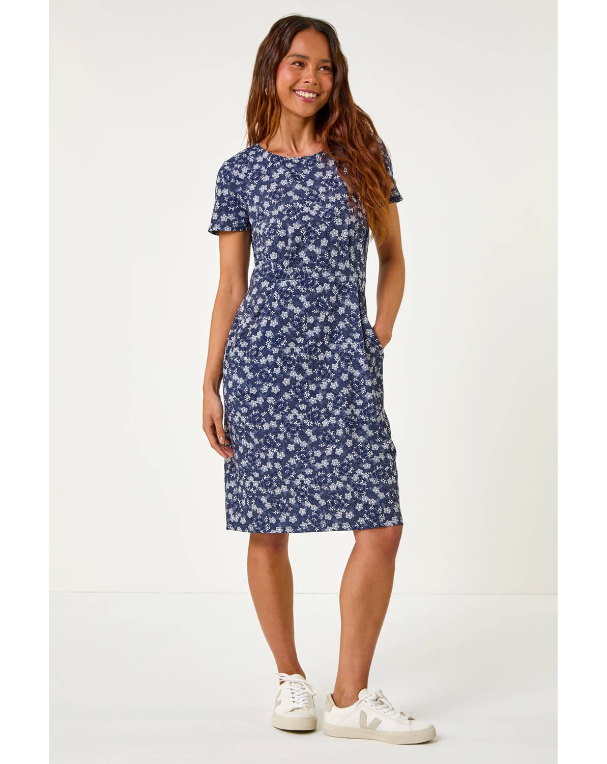 New In - Roman Petite Floral Pocket Stretch Dress
