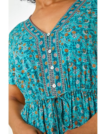 Roman Petite Floral Print Midi Dress