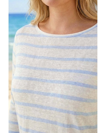 Roman Curve Stripe Print Tunic Top