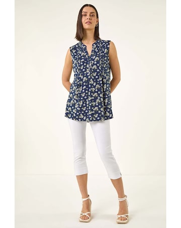 Roman Ditsy Floral Pintuck Shirt