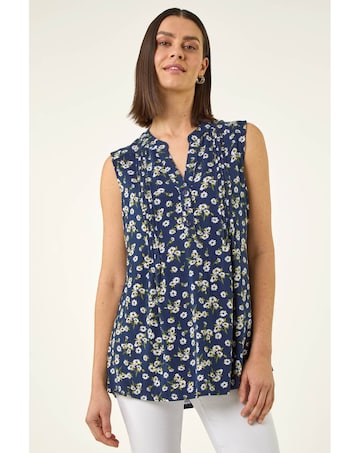 Roman Ditsy Floral Pintuck Shirt