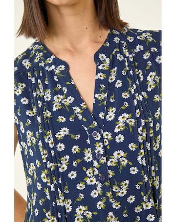 Roman Ditsy Floral Pintuck Shirt