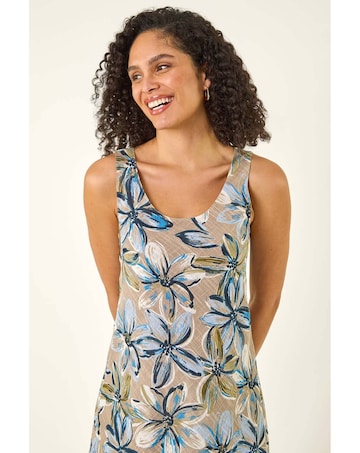 Roman Floral Print Double Layer Dress