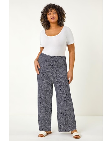 Roman Curve Spot Print Palazzo Trouser