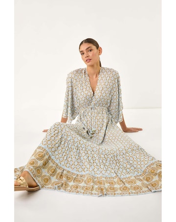 Roman Shimmer Boho Border Maxi Dress