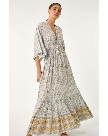 Roman Shimmer Boho Border Maxi Dress