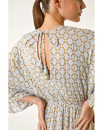 Roman Shimmer Boho Border Maxi Dress