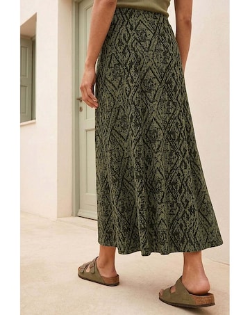 Roman Abstract Diamond Print Midi Skirt