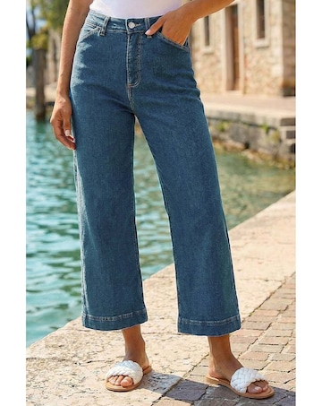 Roman Cotton Denim Stretch Culottes