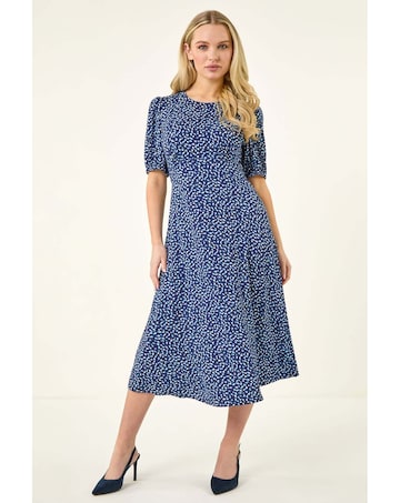 Roman Petite Abstract Stretch Midi Dress