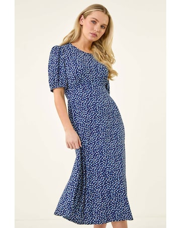 Roman Petite Abstract Stretch Midi Dress