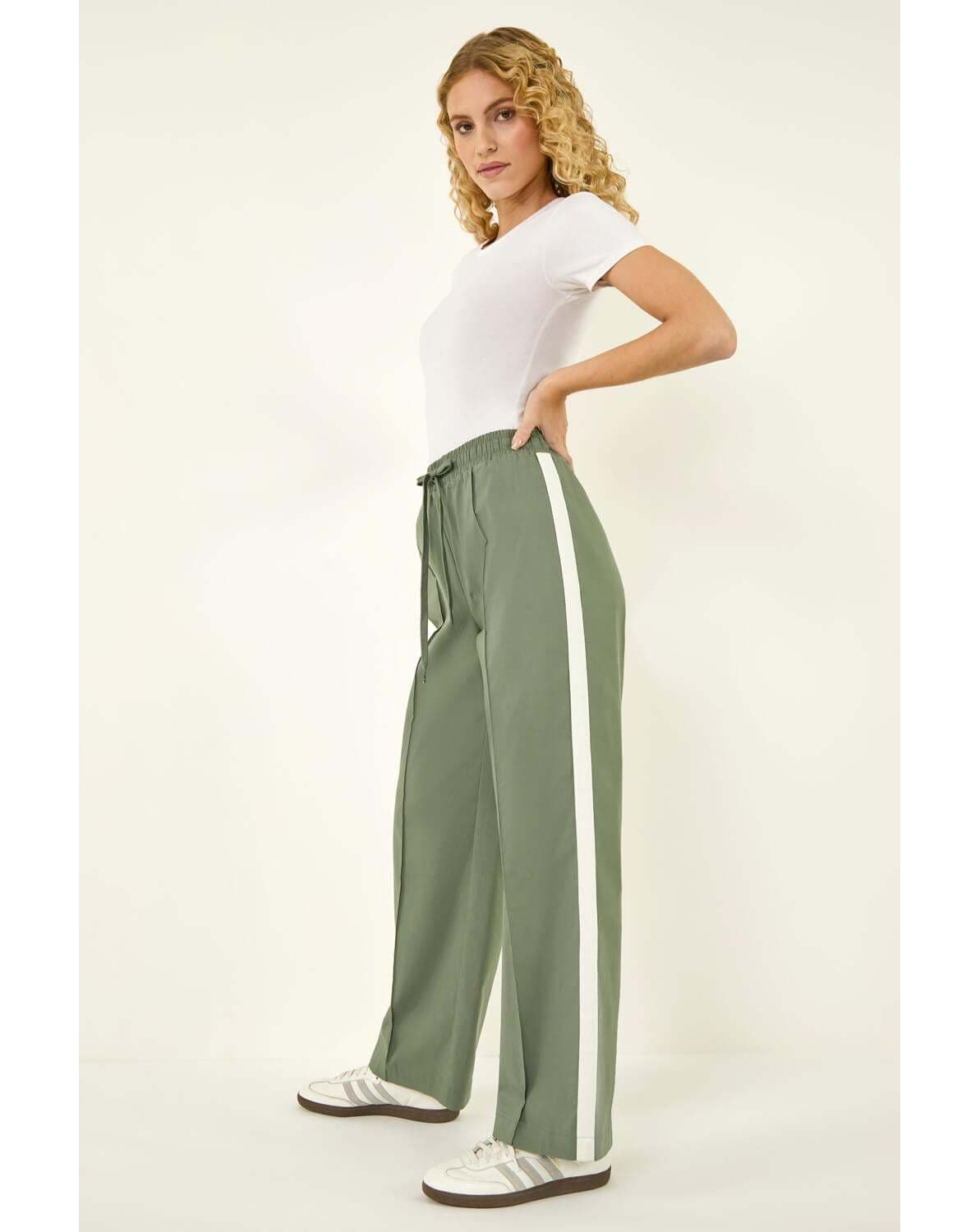 New In - Roman Tie Waist Bengaline Stripe Trouser