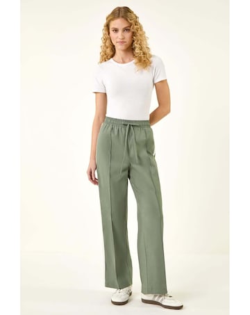 Roman Tie Waist Bengaline Stripe Trouser