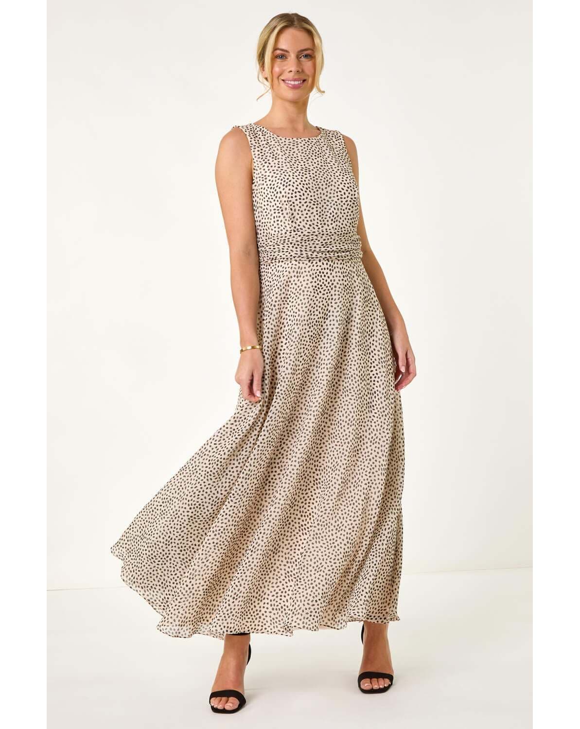 New In - Roman Petite Spot Print Midi Dress