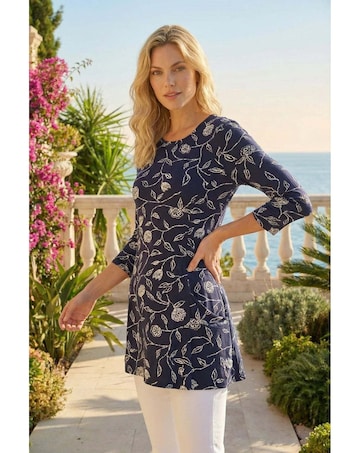 Roman Floral Pocket Swing Stretch Top