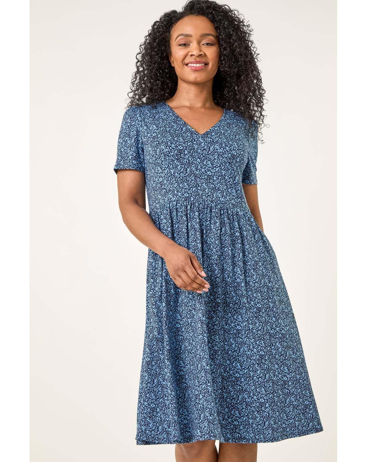 New In - Roman Petite Ditsy Floral Pocket Dress