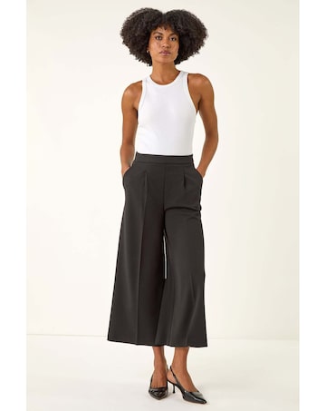 Roman Wide Leg Cropped Culottes