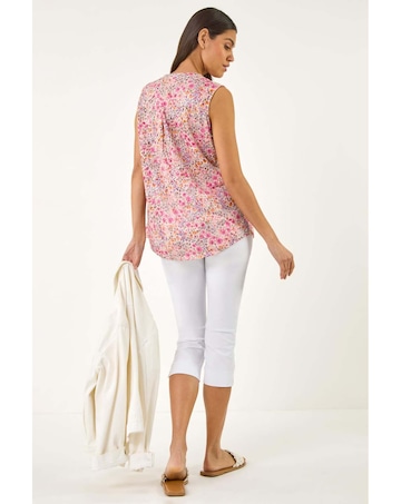 Roman Floral Burnout Vest Top