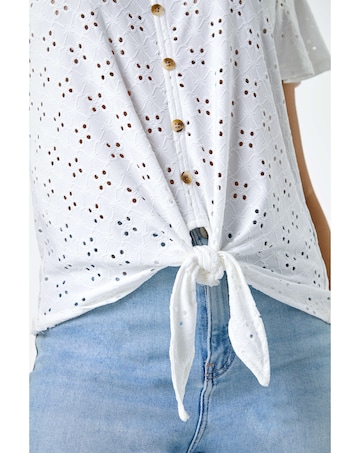 Roman Broderie Stretch Jersey Top