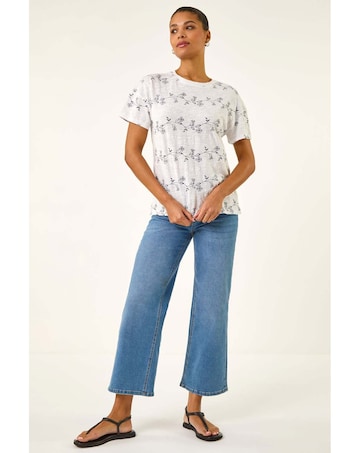 Roman Floral Puff Print T-Shirt