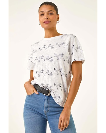 Roman Floral Puff Print T-Shirt